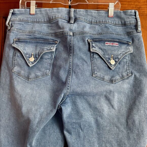 Hudson Midrise Straight Leg Blue Denim Jeans Women's Size 14 Festival Casual - Picture 4 of 12